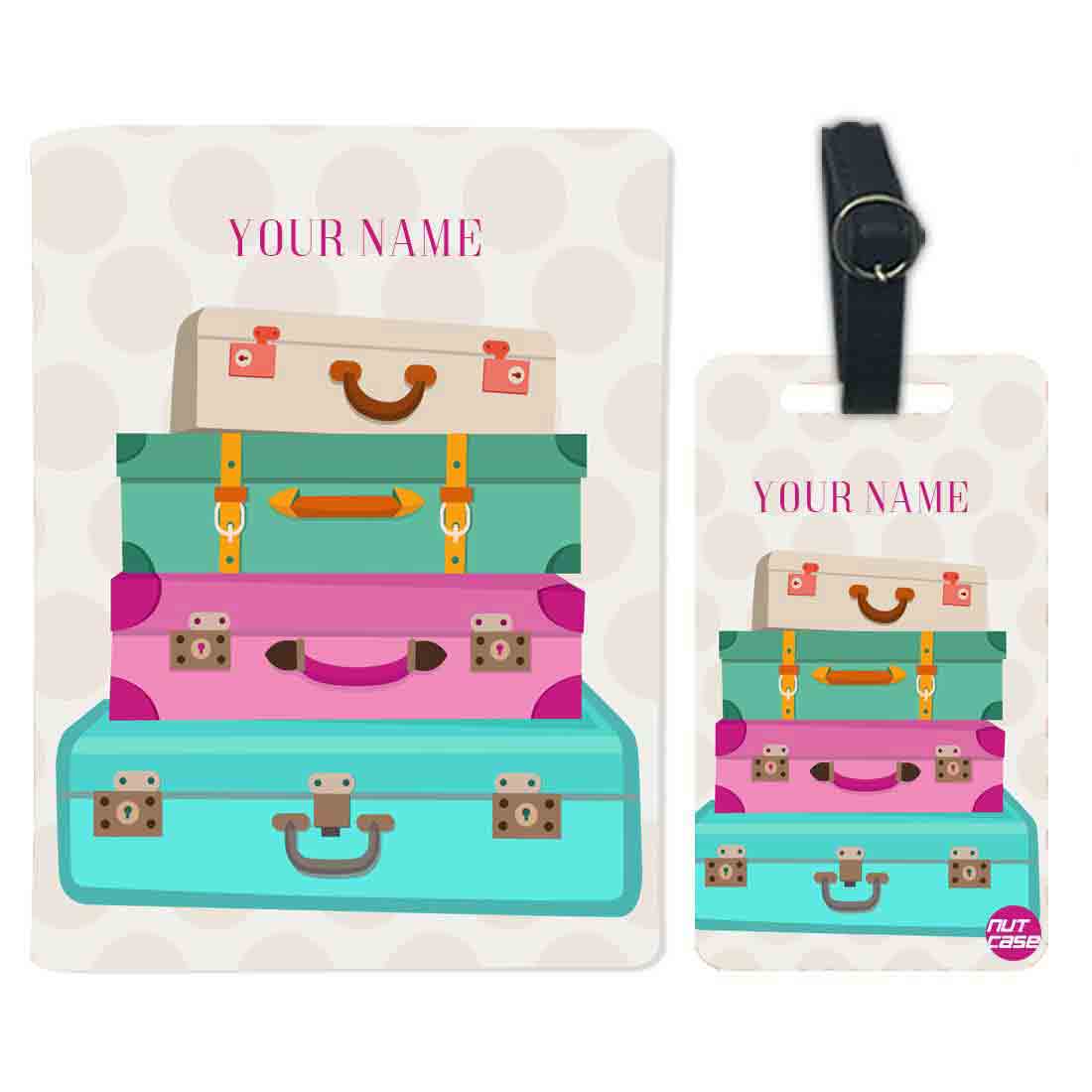 Customized Passport Cover for Girl - Suitcase - Image 4