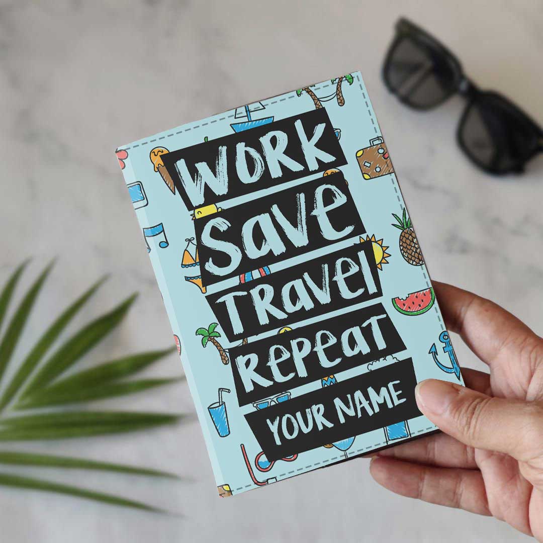 Classy Personalized Document Holder -Work Save Travel Repeat - Image 5
