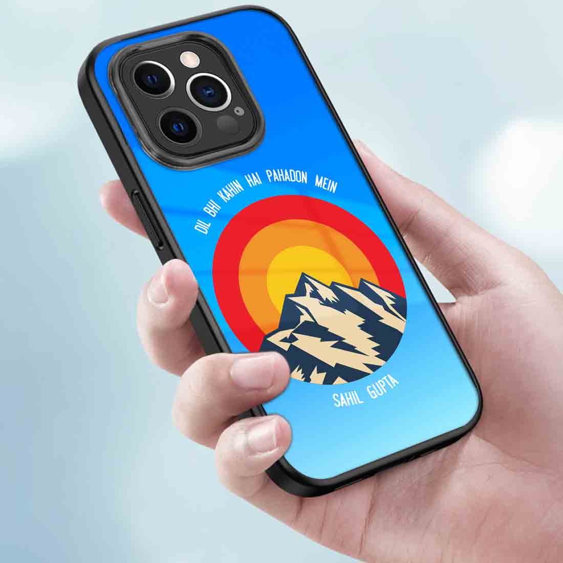 Customized Phone Case iPhone 13 Pro Mobile Covers Design With Name - Adventure Mountains - Image 3