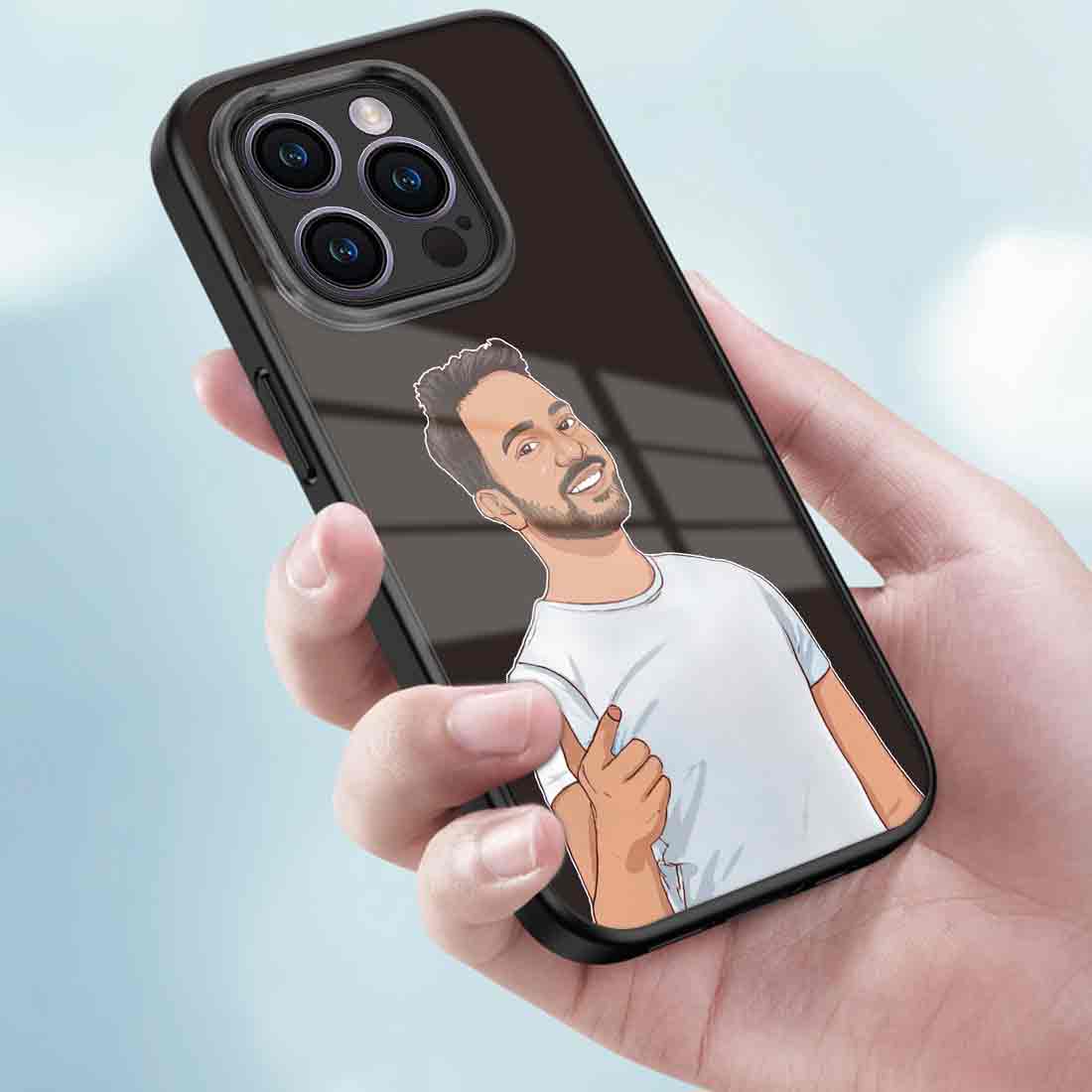 Customized Photo Mobile Cover Black iPhone 14 Pro Case With Image - Cartoonize Photo - Image 3