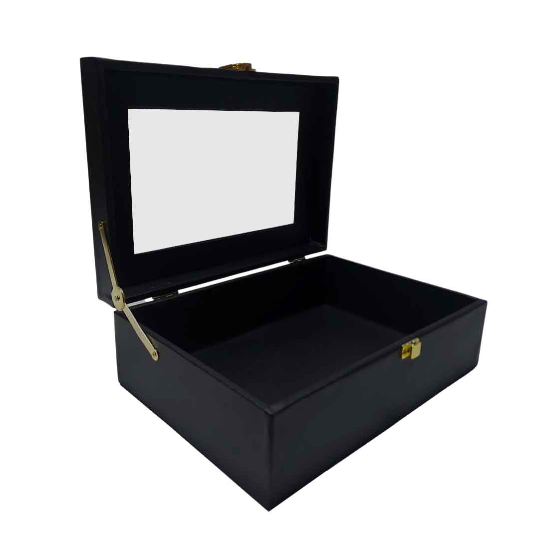Customized Black Gift Box for Men Vegan Leather Add Name - Filmy - Image 6