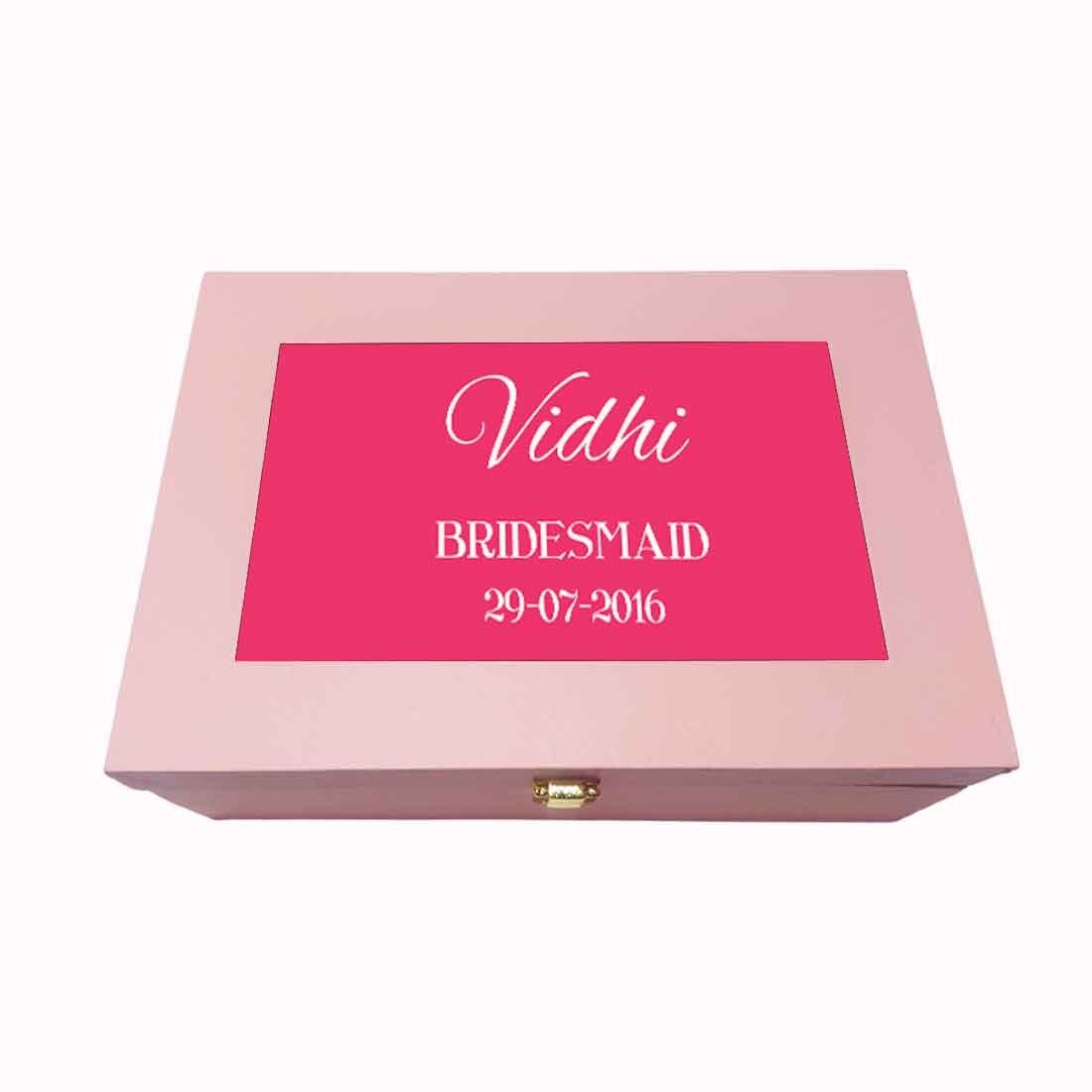 Personalized Brides Maid Boxes for Women Jewellery - Add Name - Image 2