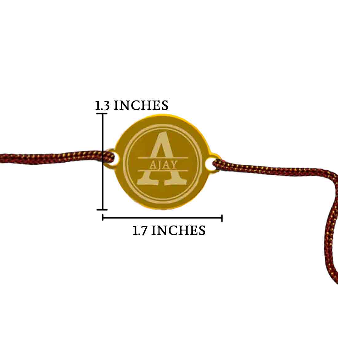 Customized Rakhi With Name For Your Brother - Stylish Custom Gold Acrylic Rakhis - Image 3