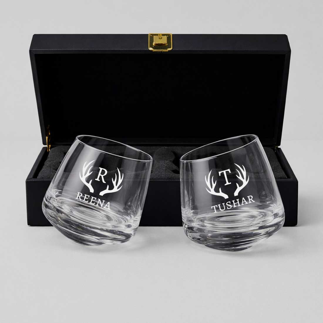 Customized Rotating Whiskey Glass Set of 2 – Engraved Premium Alcohol Glass with Gift Box - Image 3