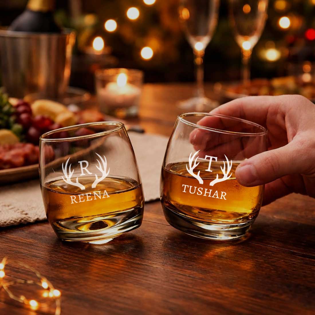 Customized Rotating Whiskey Glass Set of 2 – Engraved Premium Alcohol Glass with Gift Box - Image 4