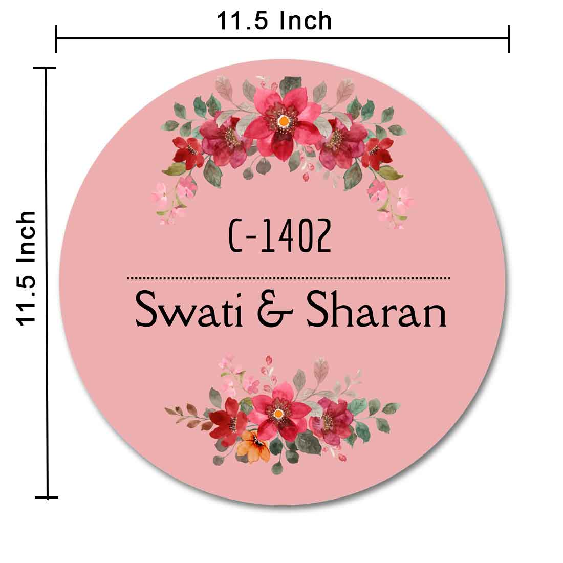 Personalised Name Plate for Home Flat & Office Entrance  -  Pink Heaven - Image 5