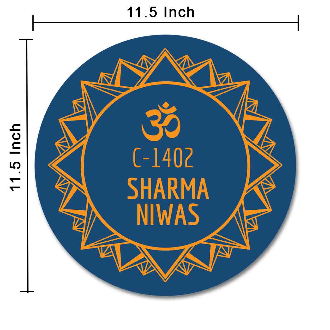 Name Plate Customised for Home Office Bungalows Entrance Round  - Spiritual Om - Image 5