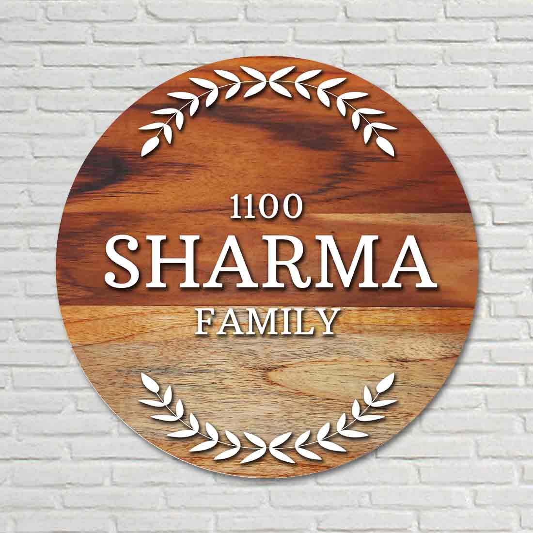 Personalized Wooden Name Plate for Home Entrance with Acrylic Cut Out Fonts
