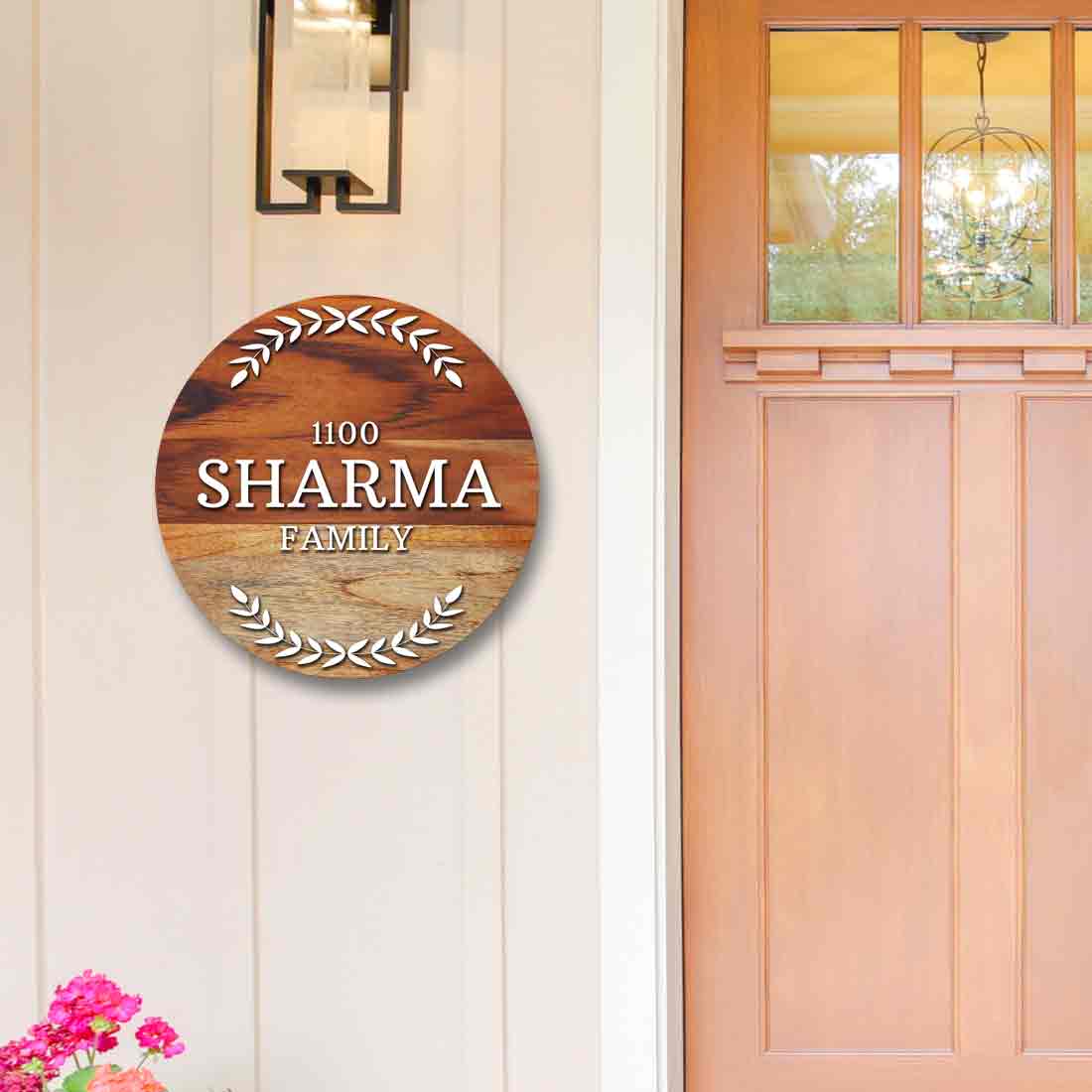 Personalized Wooden Name Plate for Home Entrance with Acrylic Cut Out Fonts - Image 3