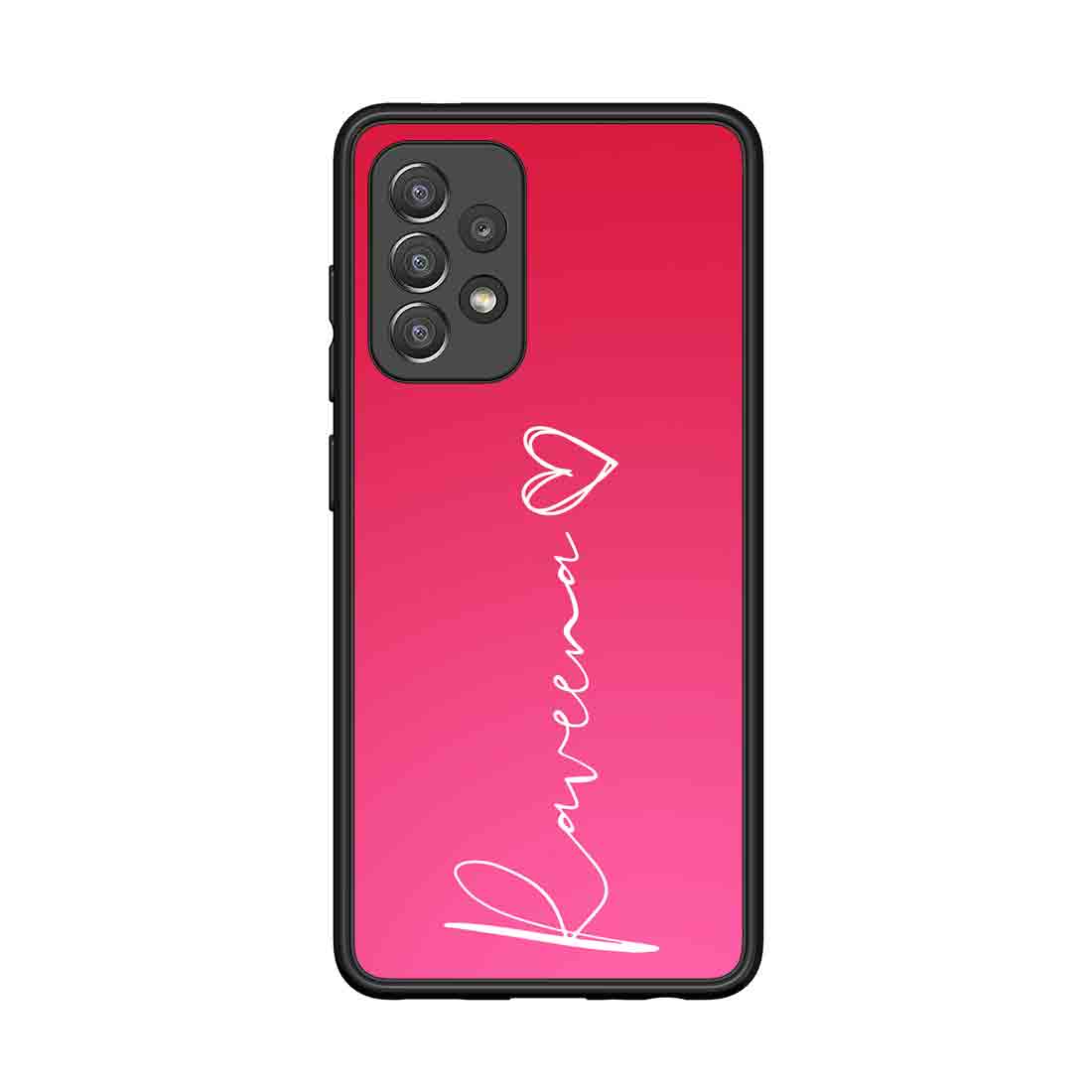 Customized Samsung A52 Back Cover Pink Phone Case with Signature Calligraphy Name - Image 2