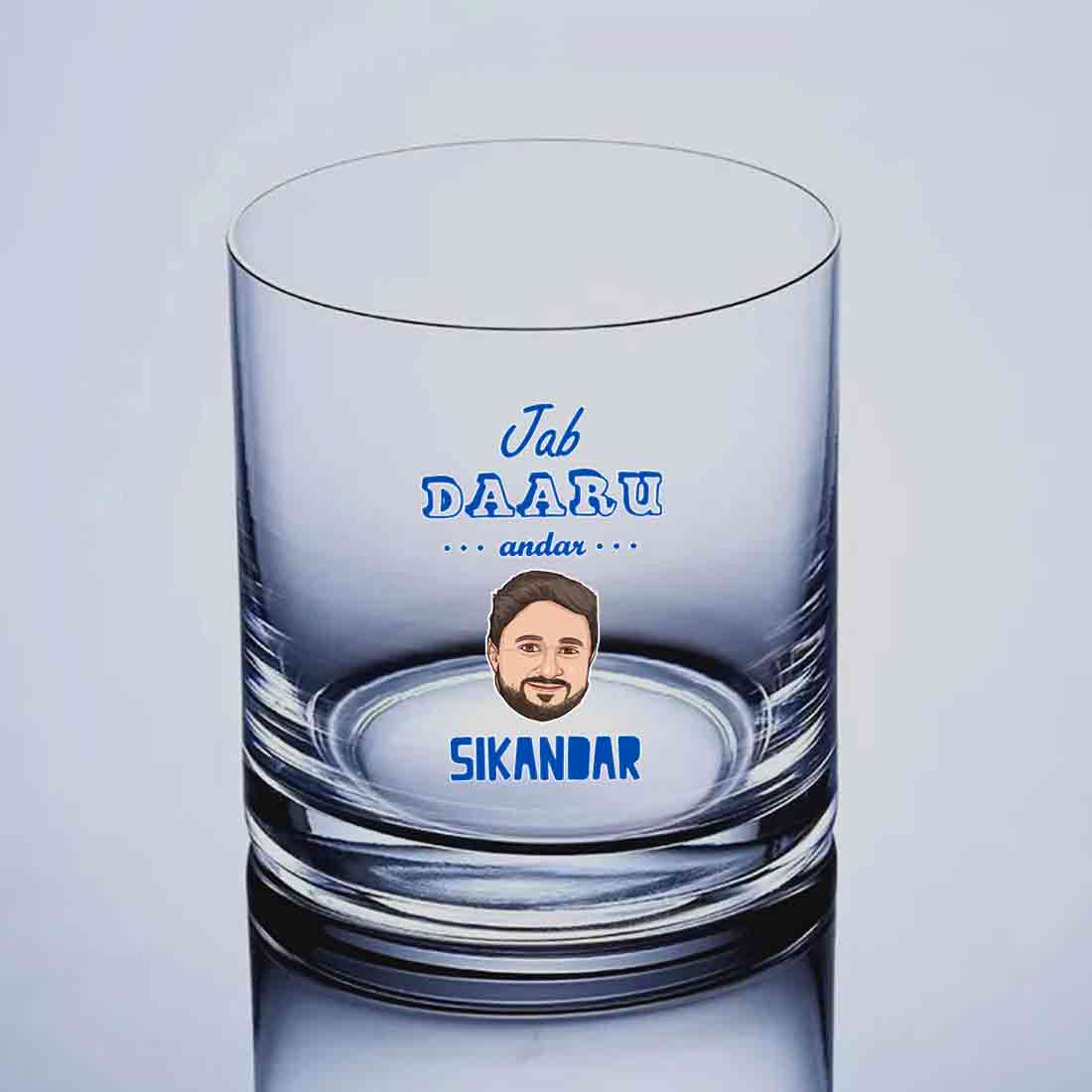 Customized Scotch Whiskey Glass with Your Cartoon Face on Drinking Glasses - Image 2