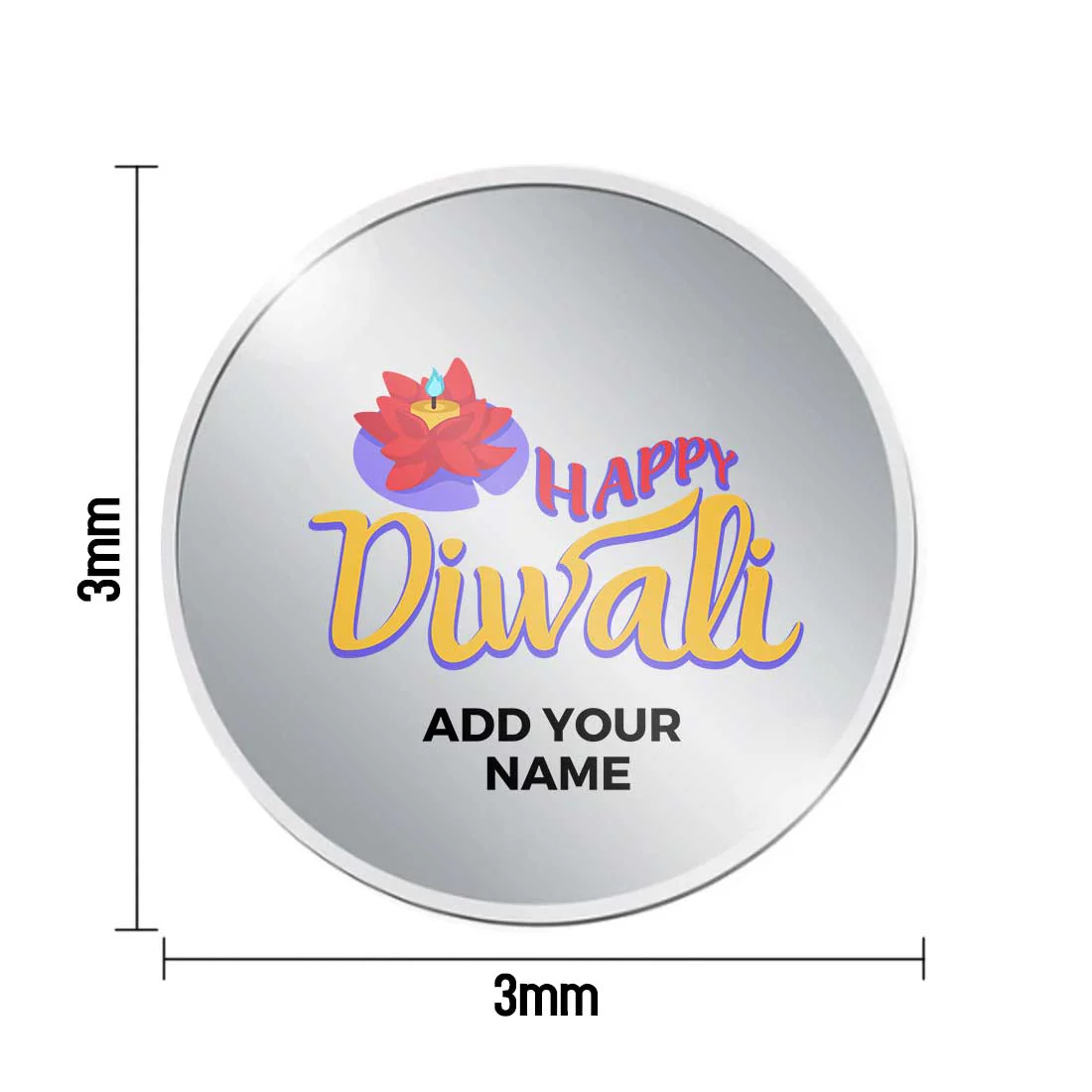 Customized Silver Coin For Diwali Gifts 999.9 Purity 10 Grams - Shubh Deepavali - Image 6