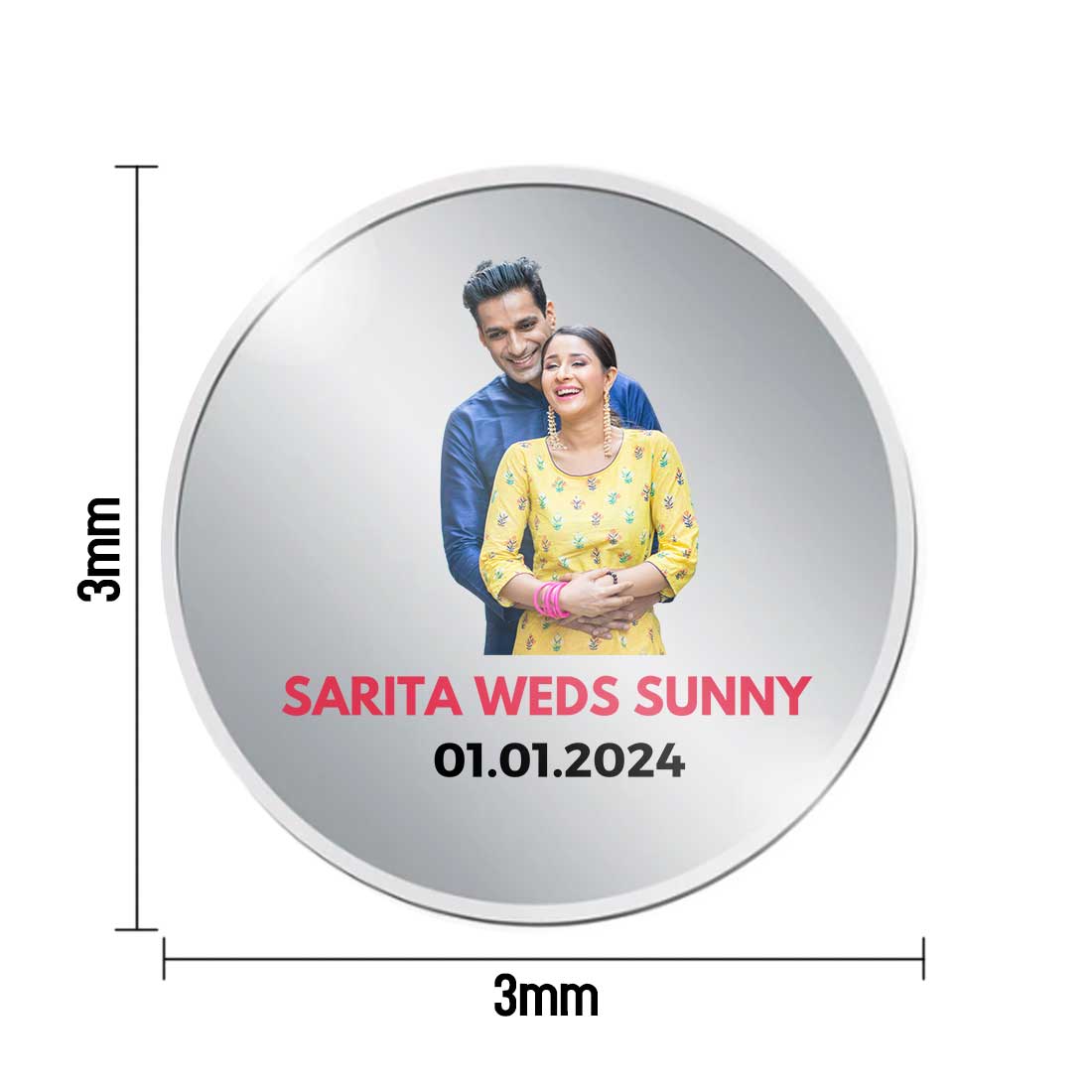 Customized Silver Coin Gift For Wedding Marriage 999.9 Purity 10 Grams - Image 6