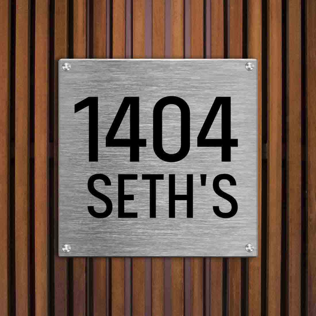 Customized Square Metal Plate With Name for House Office Flats Entrance