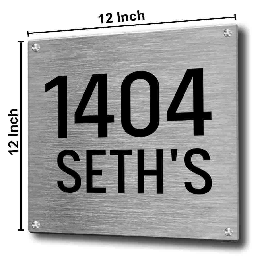 Customized Square Metal Plate With Name for House Office Flats Entrance - Image 2