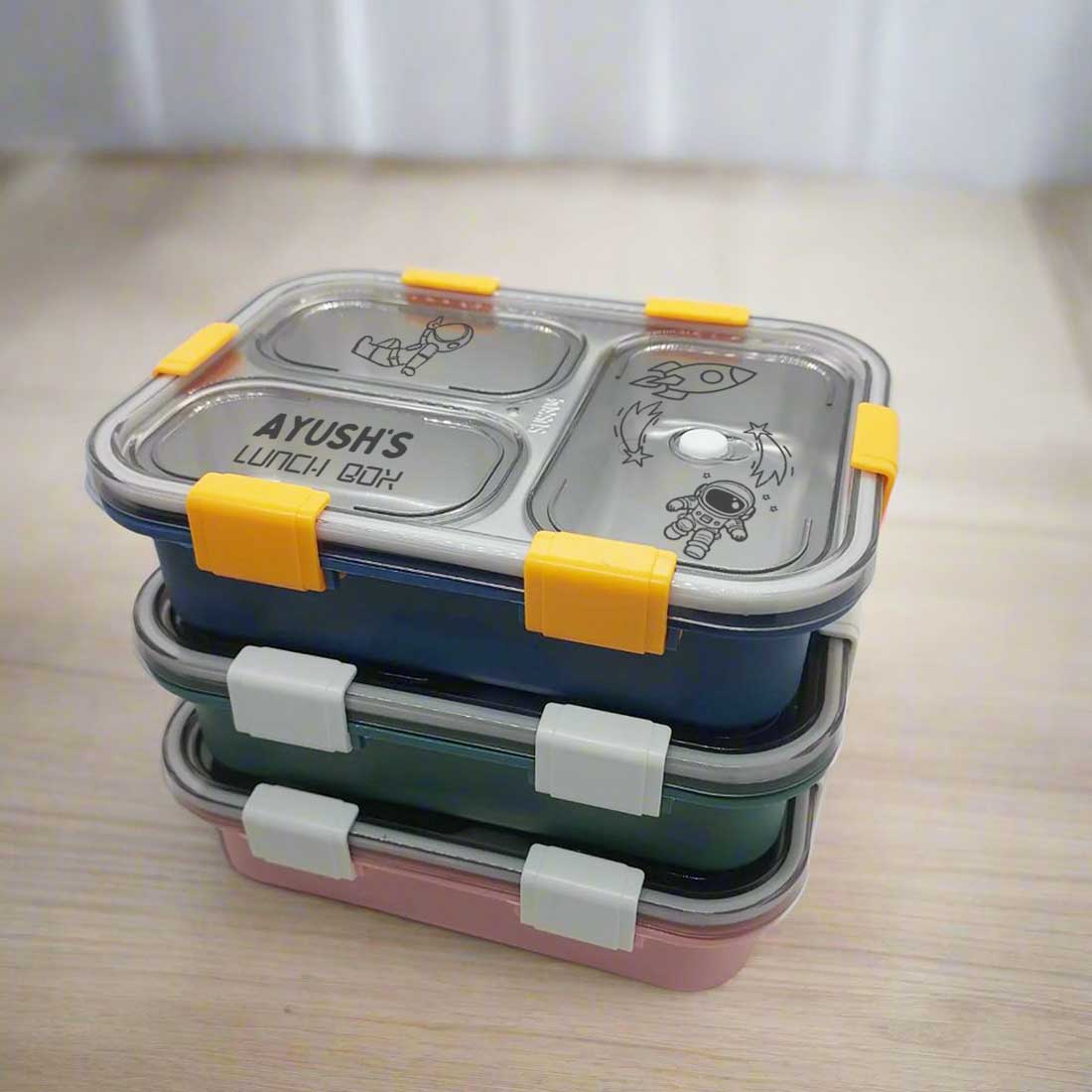 Customized Stainless Steel Childrens Lunch Box Insulated Tiffin Box - Image 3