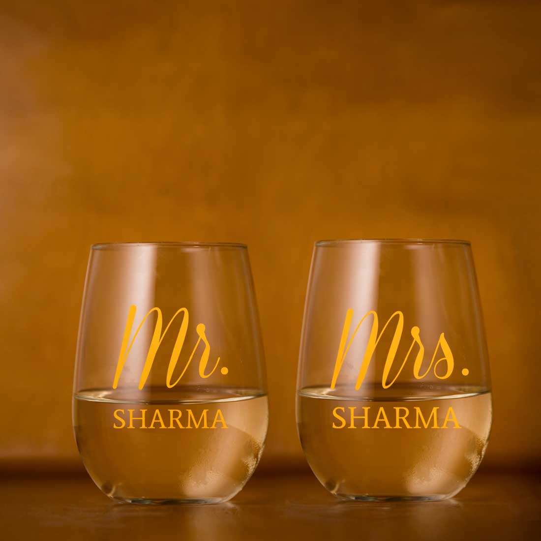 Classy Customized Stemless Wine Glass Set of 2 With Gift Box - Image 2
