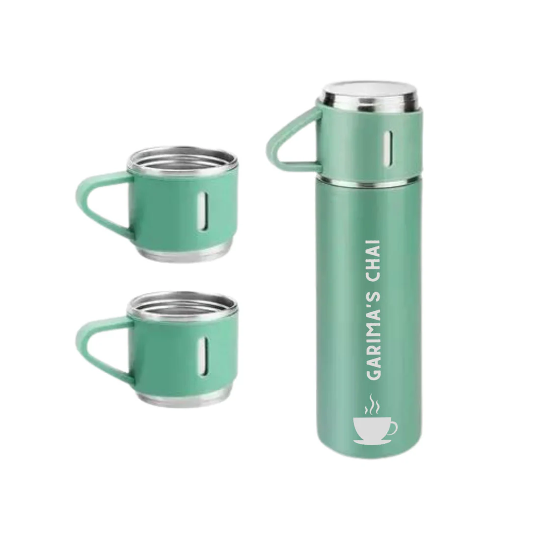 Customized Thermos Bottle With 2 Cups Gift Box Set - Add Name - Image 13