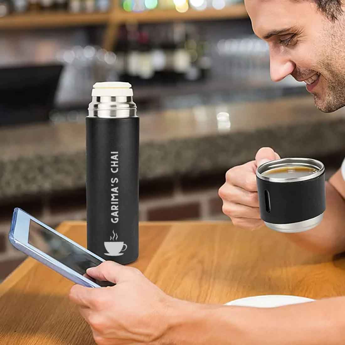 Customized Thermos Bottle With 2 Cups Gift Box Set - Add Name - Image 29