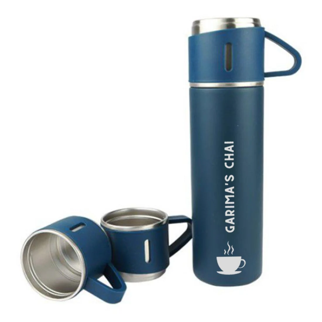 Customized Thermos Bottle With 2 Cups Gift Box Set - Add Name - Image 32