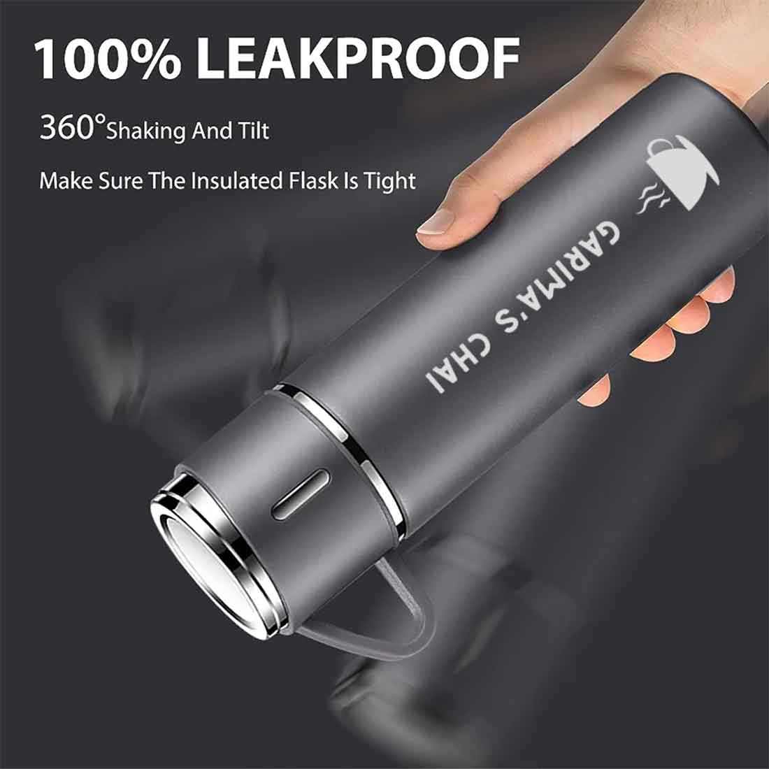 Customized Thermos Bottle With 2 Cups Gift Box Set - Add Name - Image 4