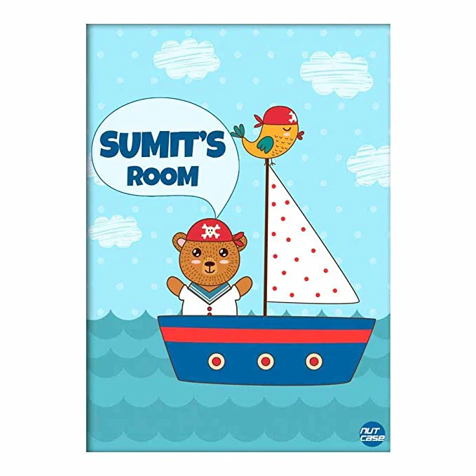Personalised Wall Stickers Poster for Room Decor - Ship & Bear