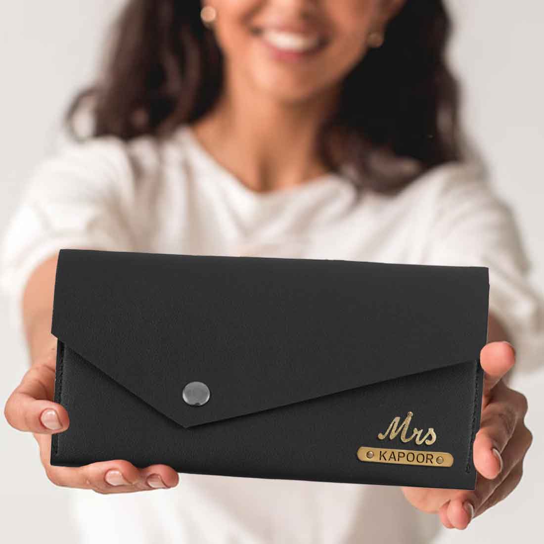 Customized Wallet for Women with Charms-Envelope Clutch with Name - Image 12