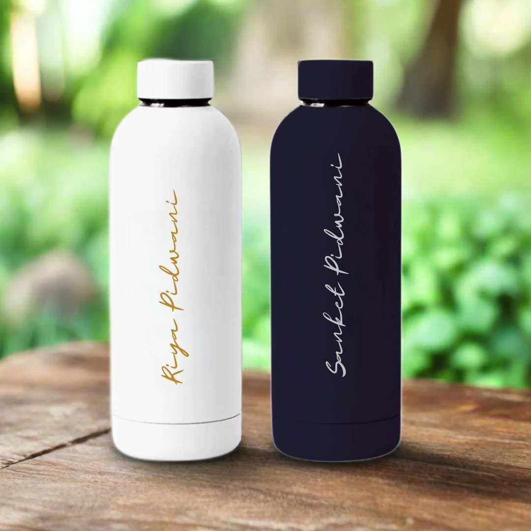 Customized Water Bottles with Names Stainless Steel Double Insulated Water Bottles for Travel Office Gym Home BPA Free, Leakproof-SET OF 2 - Image 2