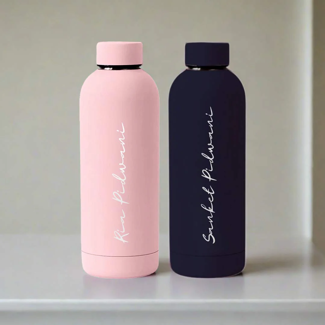 Customized Water Bottles with Names Stainless Steel Double Insulated Water Bottles for Travel Office Gym Home BPA Free, Leakproof-SET OF 2 - Image 5