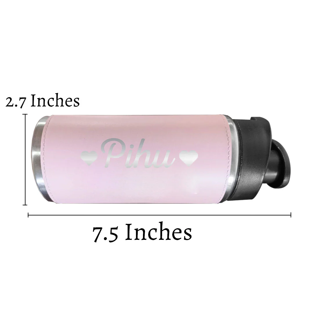 Customized Water Bottles With Names Stainless Steel PU Leather Pink Sipper Bottles For Girls - Image 9