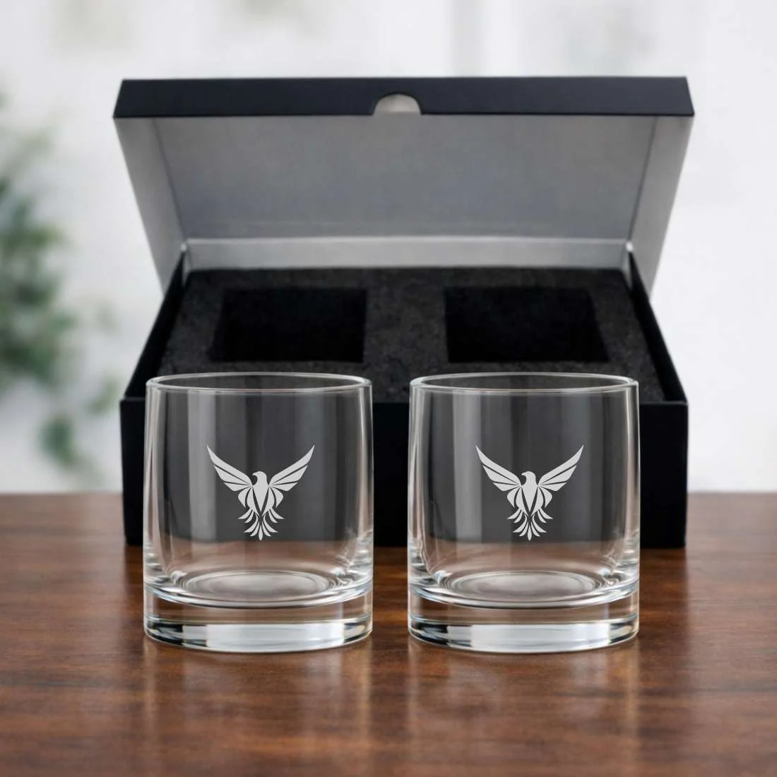 Customized Whiskey Glasses with Logo - Engraved Set of 2 Alcohol Glass - Image 6