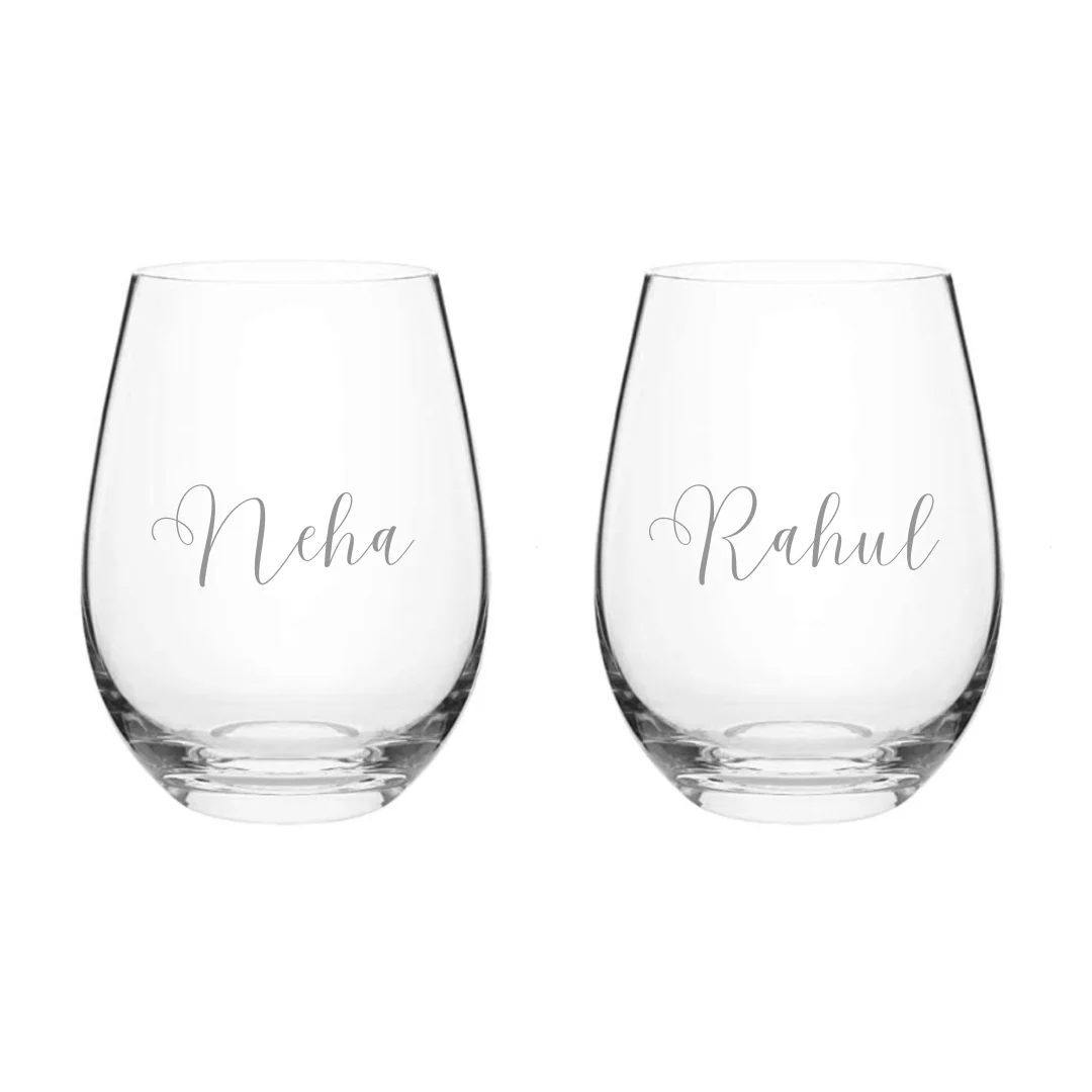 Customized Whisky Glass With Engraving 400 ML Glass - SET OF 2 - Image 3