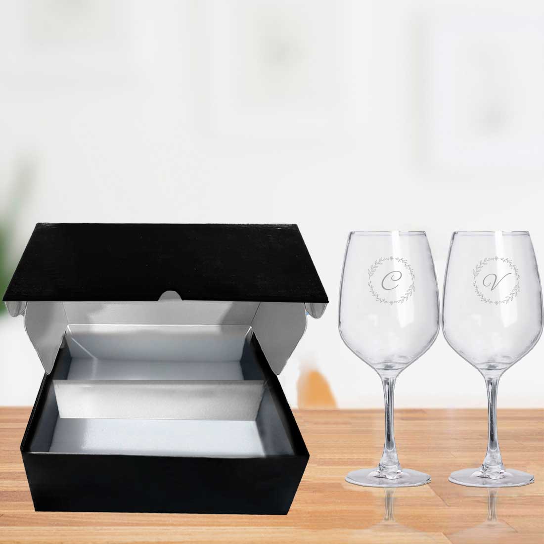 Customized Wine Glass - Engraved Red White Wine Glass - Monogram - Image 8