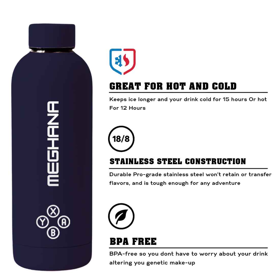 Customized Insulated Water Bottle 500ML Stainless Steel for Travel Office Gym Home - BPA Free, Leakproof - Image 26