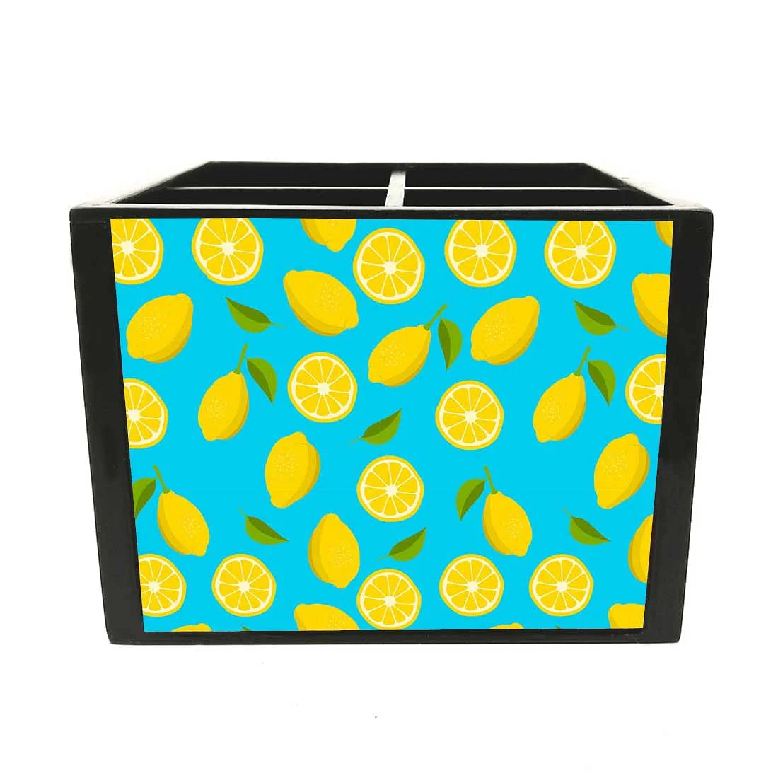 Cutlery Holder for Table for Spoons, Forks & Knives - Lime Lemon Pattern - Image 3