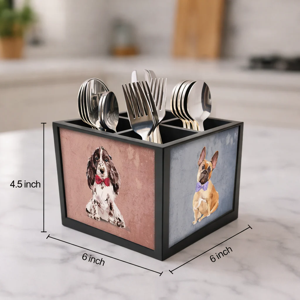Budget Friendly Cutlery Holder - Cute Small Dogs - Image 3