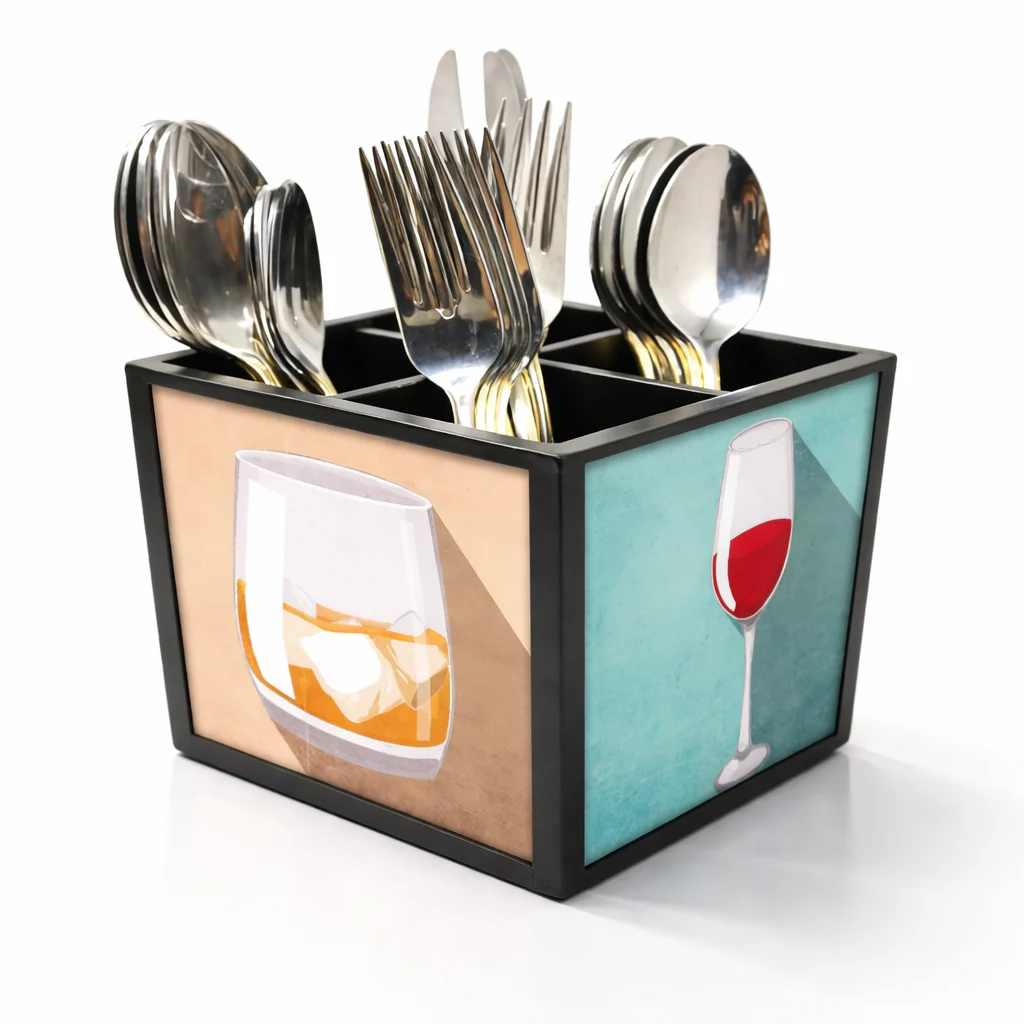 Wine GlassCutlery Holder Stand Silverware Caddy Organizer - Image 2