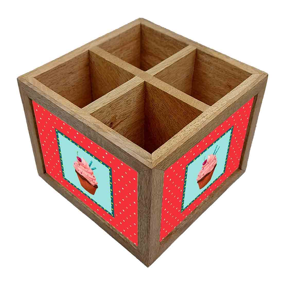 Natural Wooden Cutlery Holder - Ice cream - Image 2