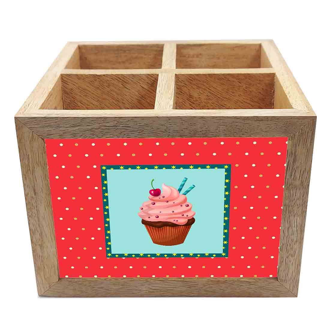 Natural Wooden Cutlery Holder - Ice cream - Image 3