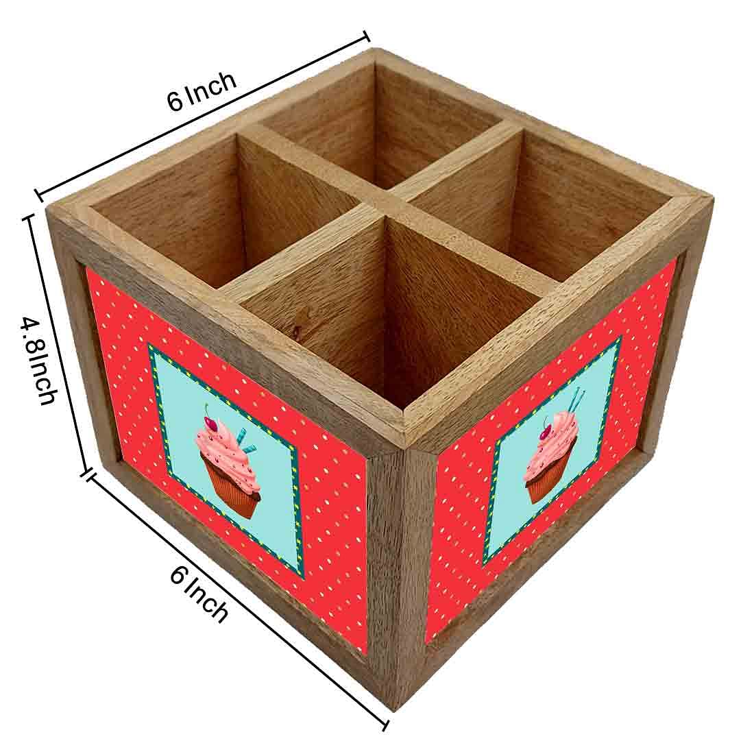 Natural Wooden Cutlery Holder - Ice cream - Image 4