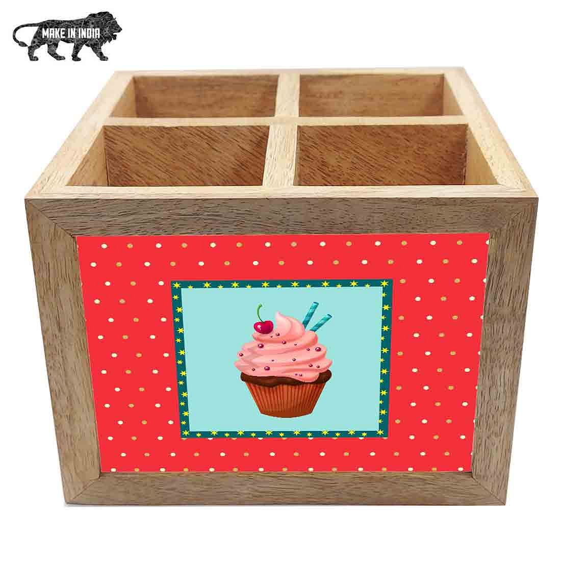 Natural Wooden Cutlery Holder - Ice cream - Image 5