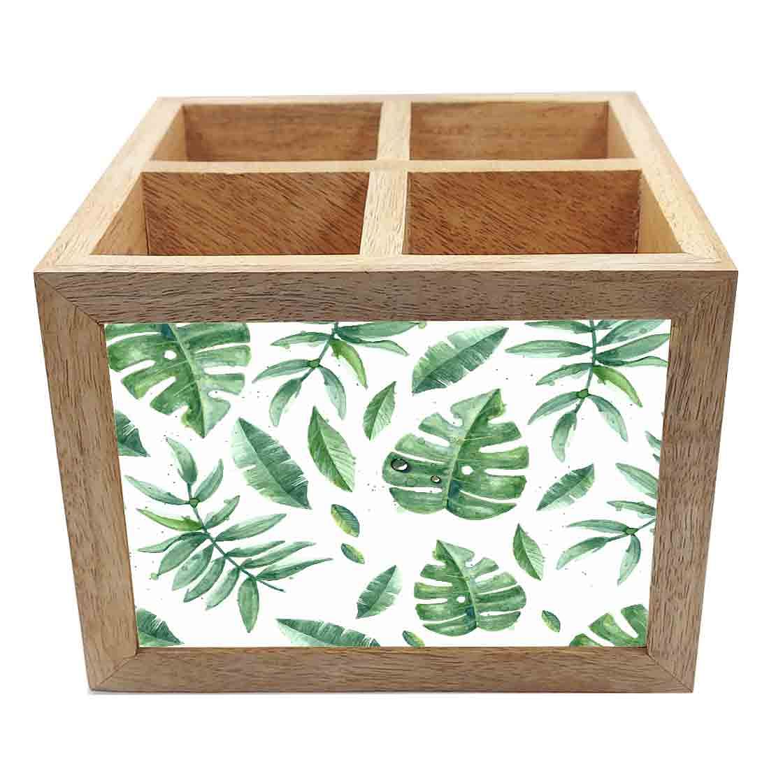 Cutlery Holder Stand Silverware Caddy Organizer for Kitchen - Happy Leaves - Image 3