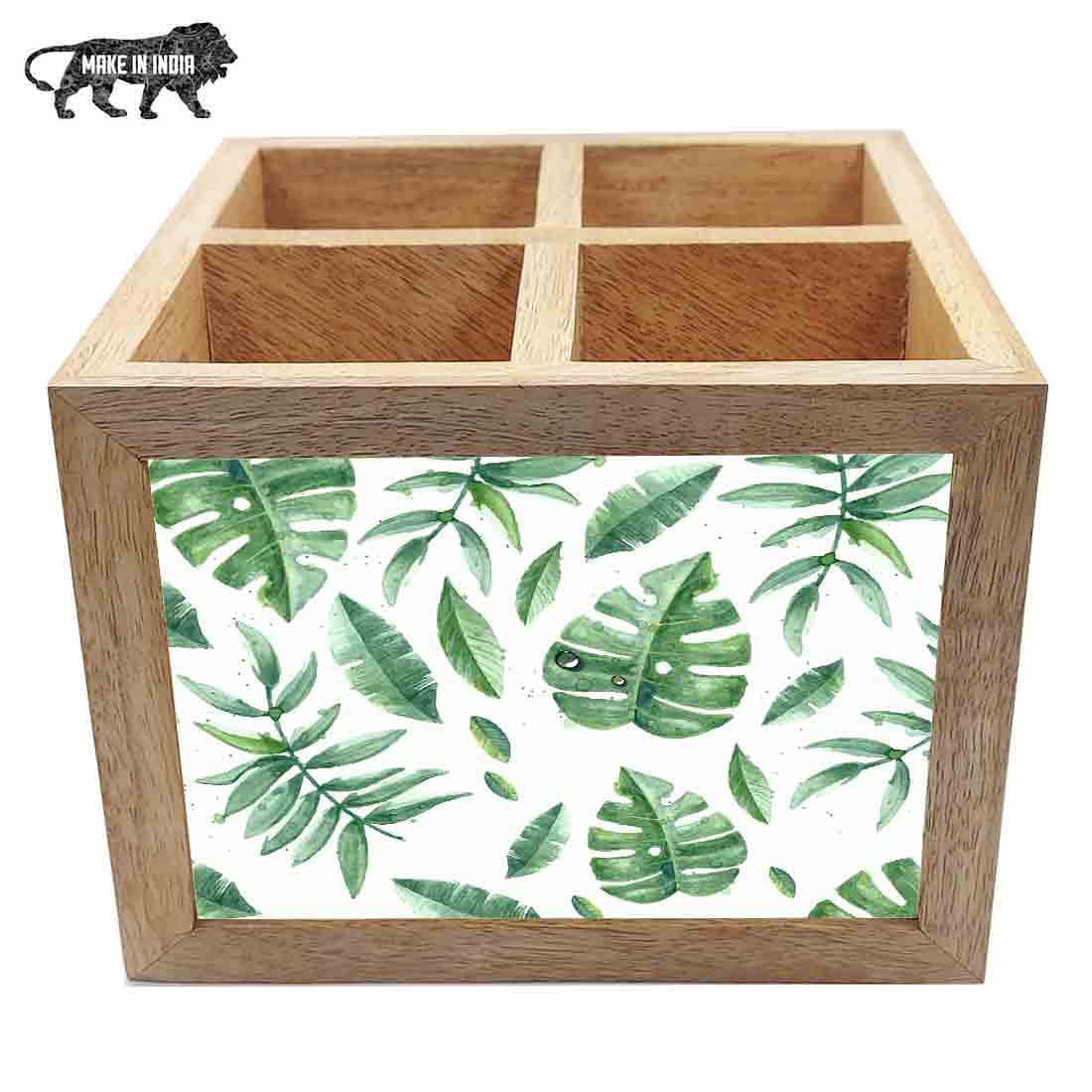 Cutlery Holder Stand Silverware Caddy Organizer for Kitchen - Happy Leaves - Image 5