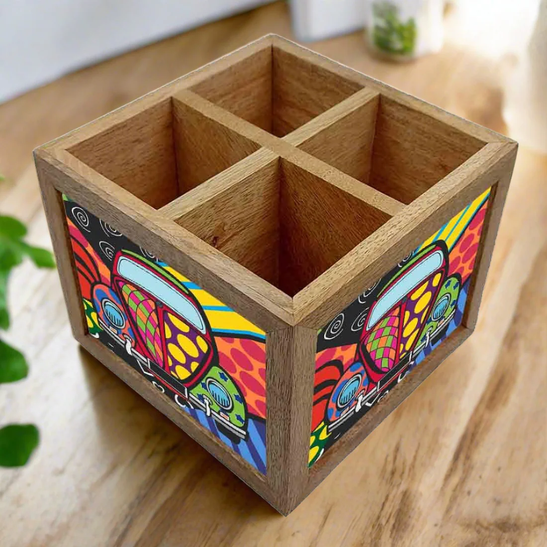 Cutlery Holder for Table Spoon Organizer Stand - Taxi Art - Image 2