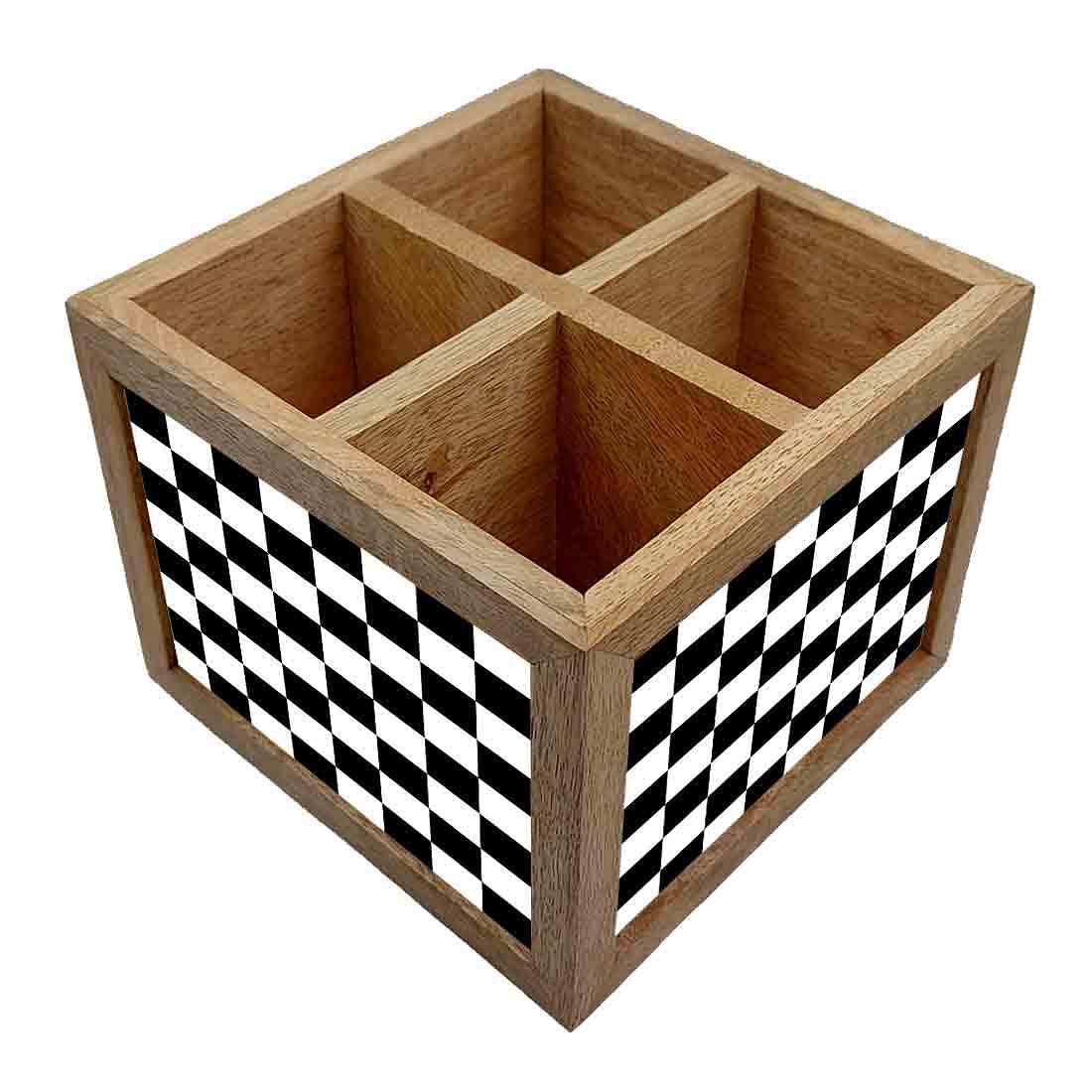 Wooden Cutlery Holder Spoon Rack for Kitchen - Chess Box - Image 2