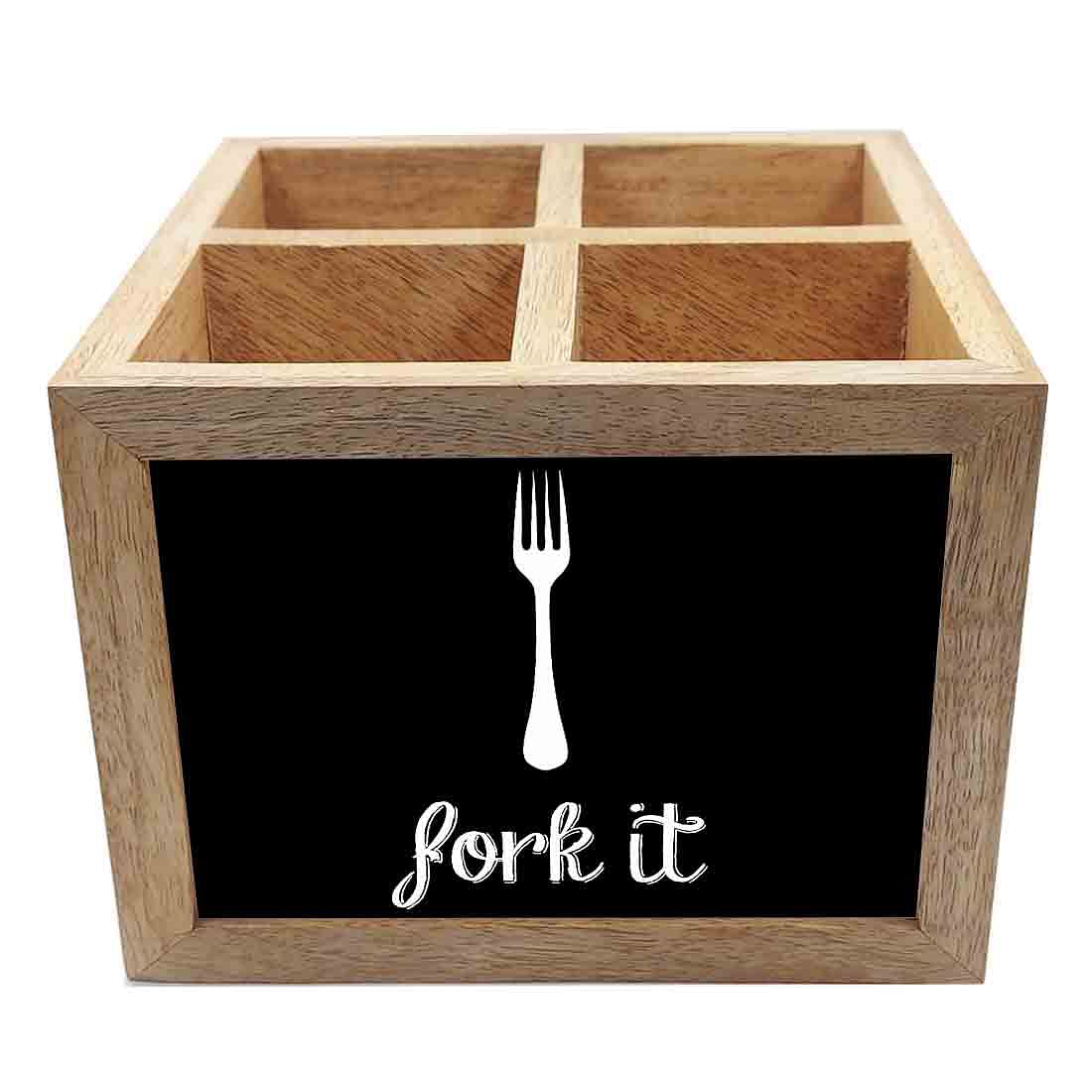Wooden Spoon Stand for Dining Table Cutlery Holder - Fork It - Image 3