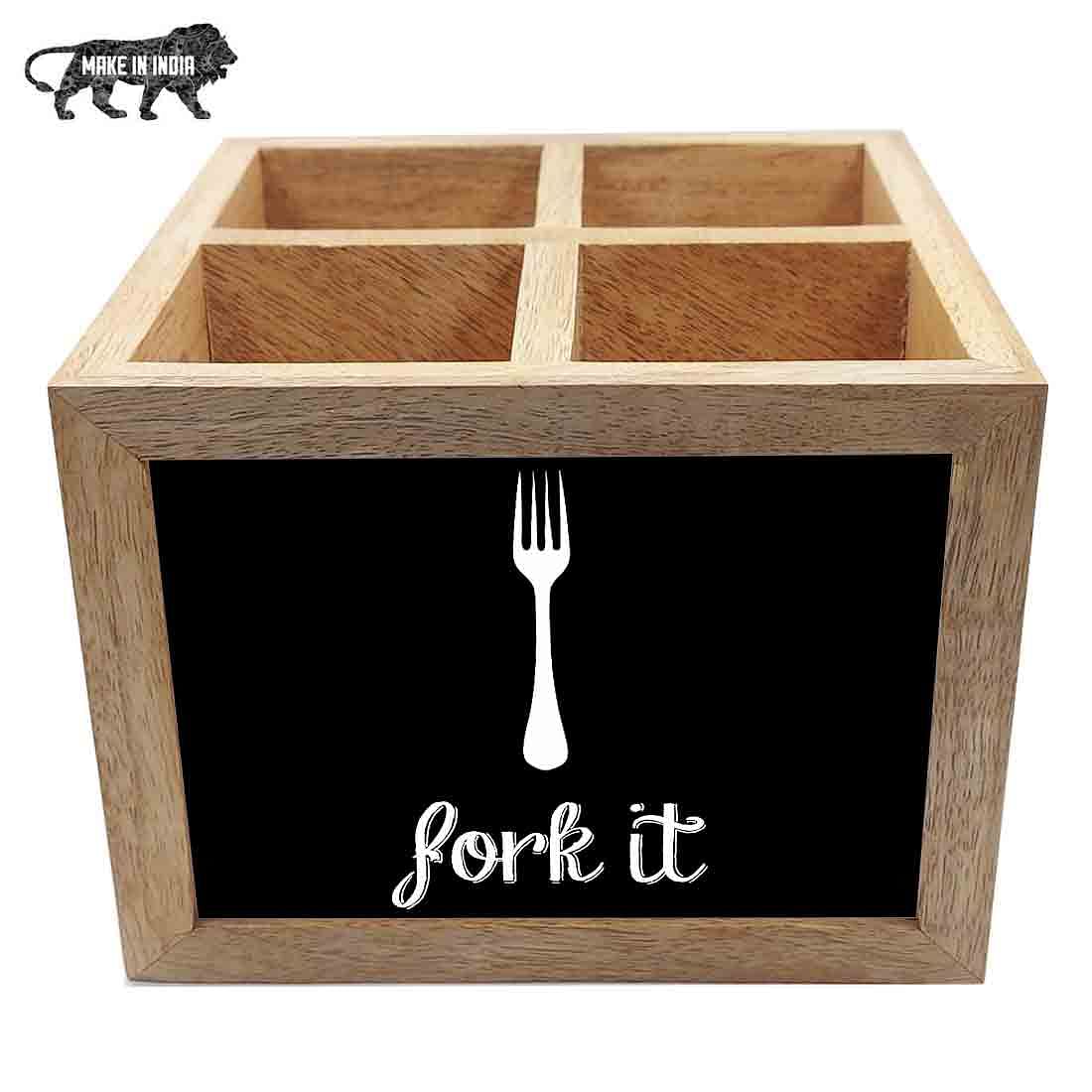 Wooden Spoon Stand for Dining Table Cutlery Holder - Fork It - Image 5