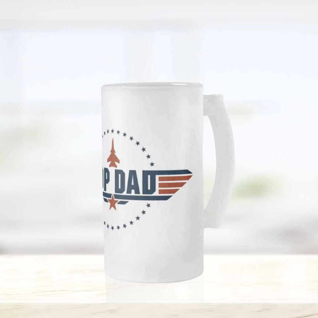 Designer Fathers Day Gifts Designer Beer Mug Glass for Gifting - Top Dad - Image 2