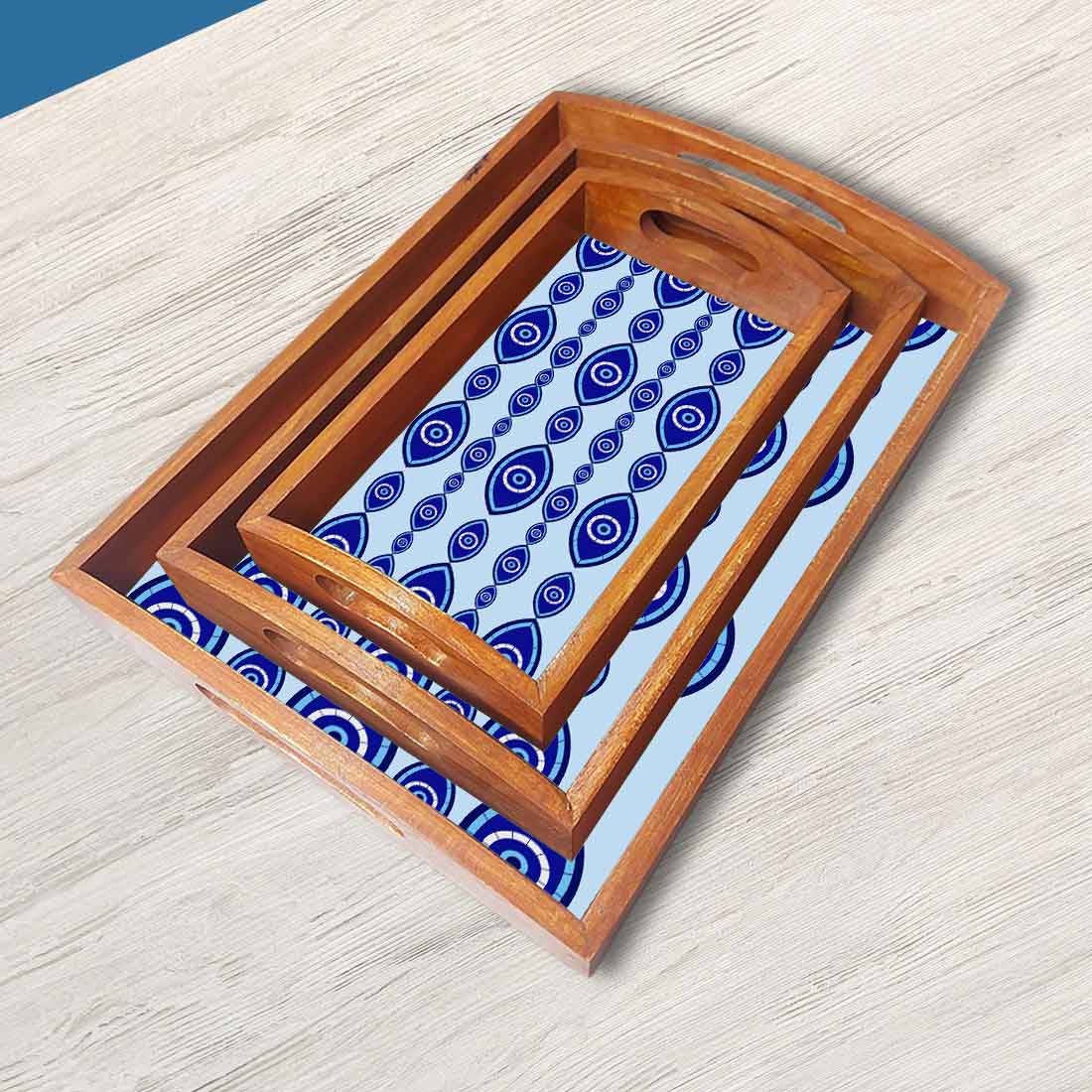 Serving Tray Set of 3 With Handle Designer Trays Evil Eye
