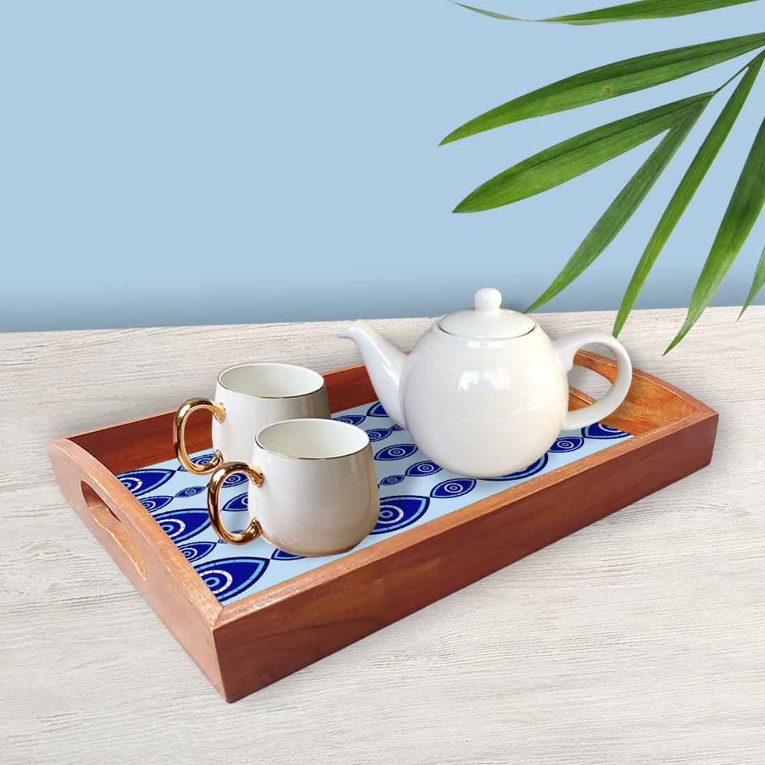 Serving Tray Set of 3 With Handle Designer Trays Evil Eye - Image 2